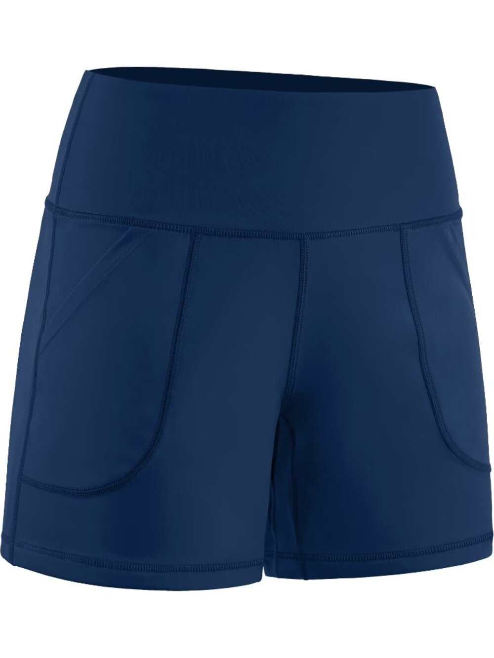 Women's Workout Shorts Wide Leg with Pockets, Navy Blue, Size Medium